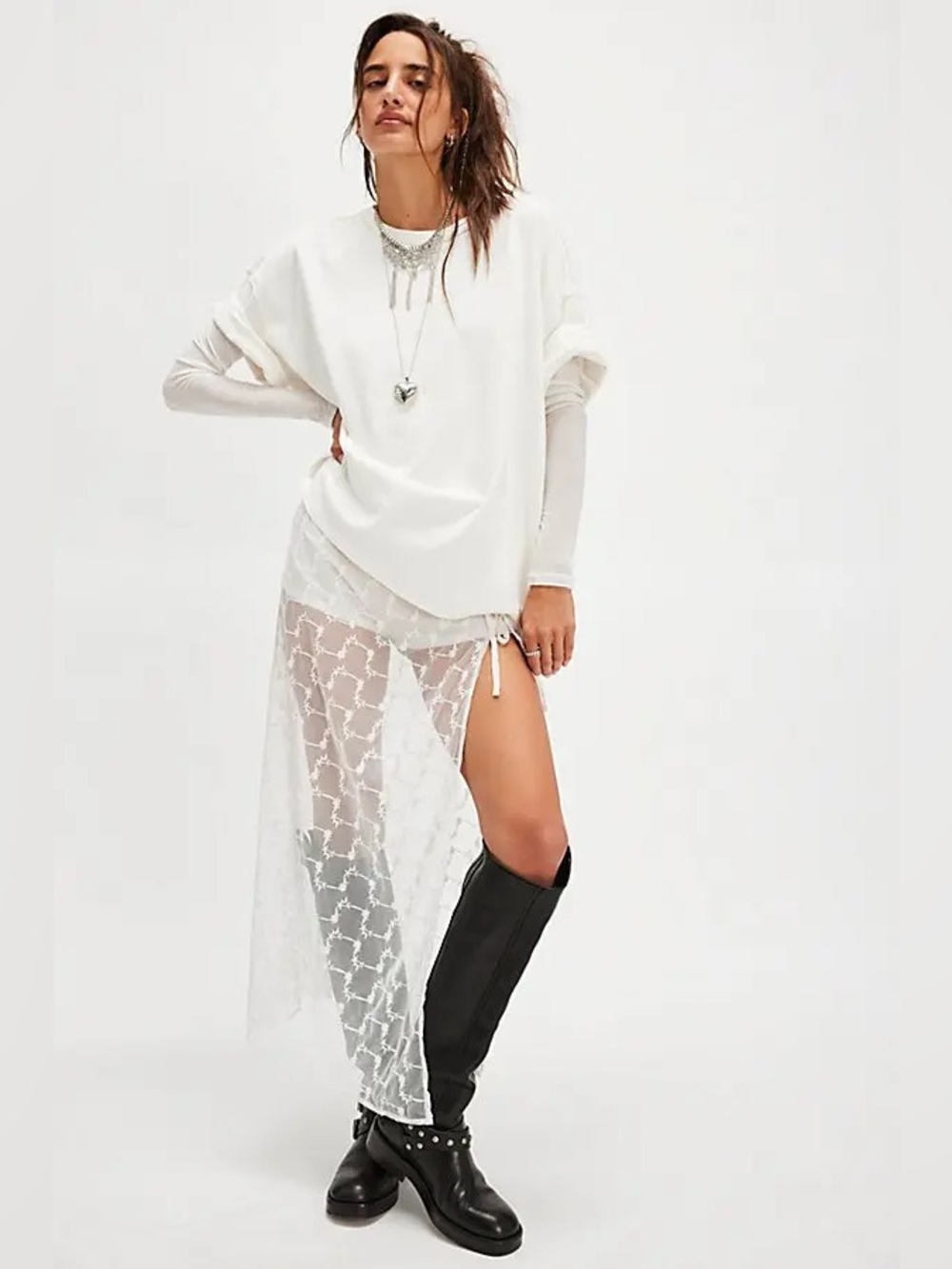 Free People Lace Wrapped Sarong embroidered Sheer